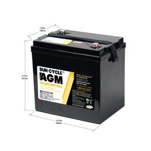 Go Power! 224Ah 6V Sun Cycle AGM Solar Battery - GP-AGM-224-6V